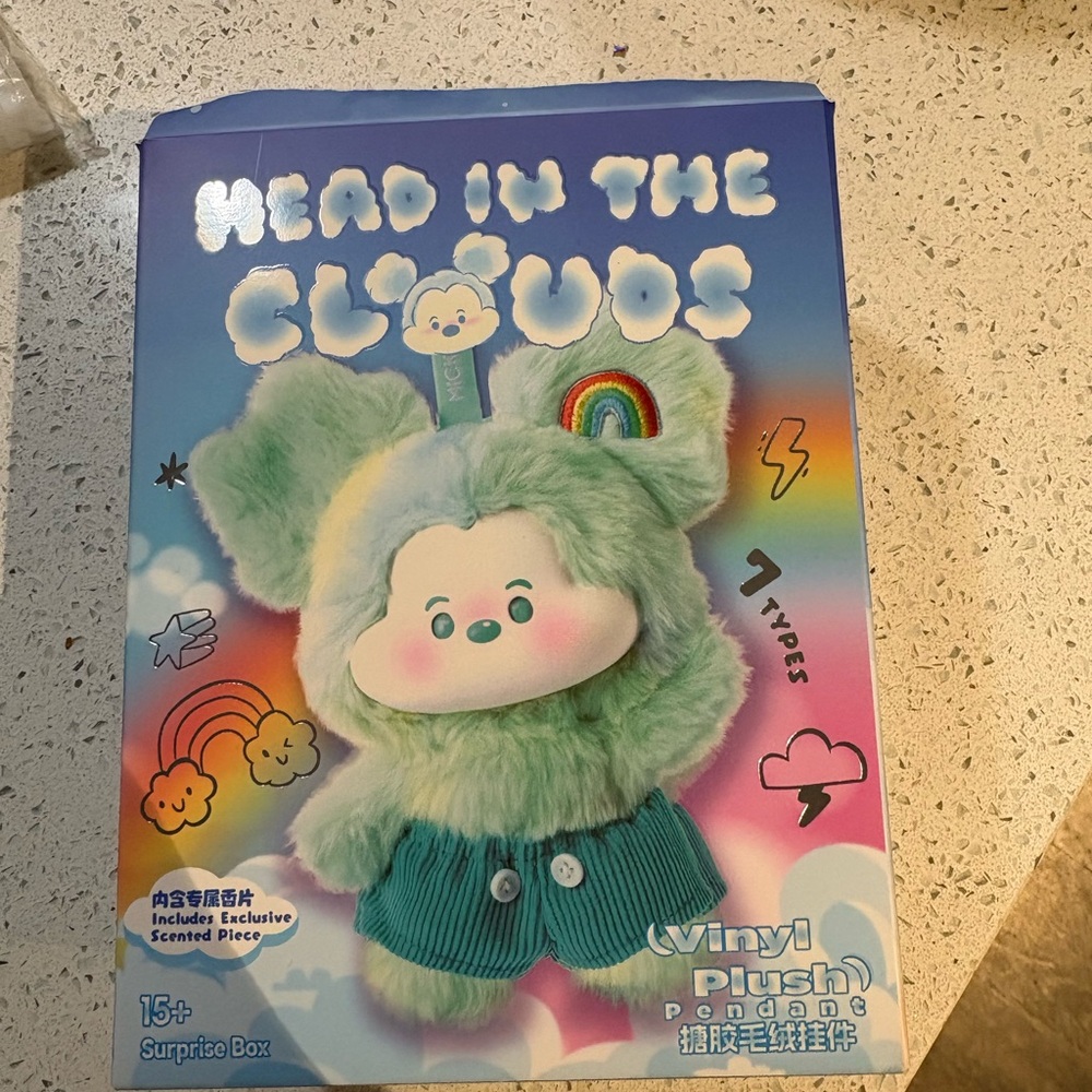 Mickey Head In The Clouds Red Plushie Pendant